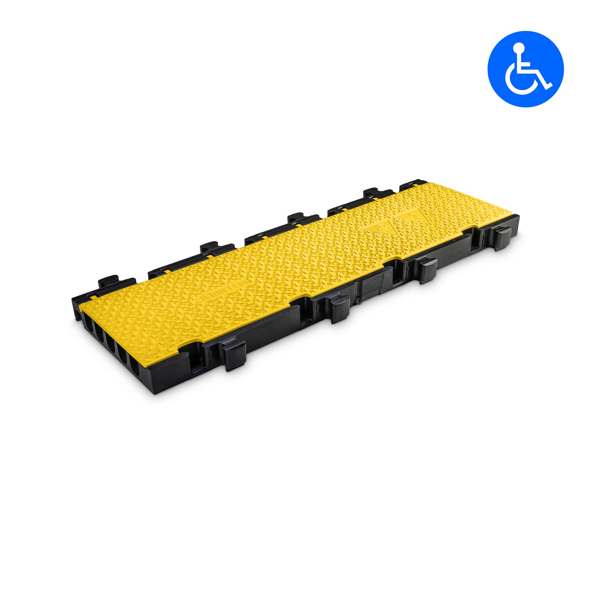 Defender MIDI 5 2D - kerekesszék cable protector középrész, 5-channel, openable yellow lid / cover, max. load 5 tonna