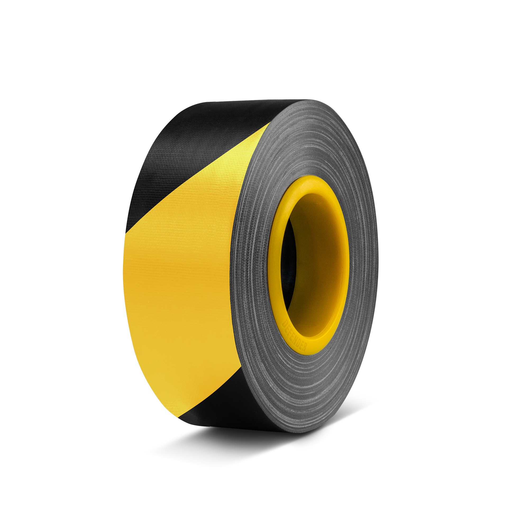 Defender EXA-TAPE BY 50 ERGO-CORE - EXA-TAPE adhesive tape 50 mm x 50 m, glossy black-yellow, ERGO CORE leteketővel