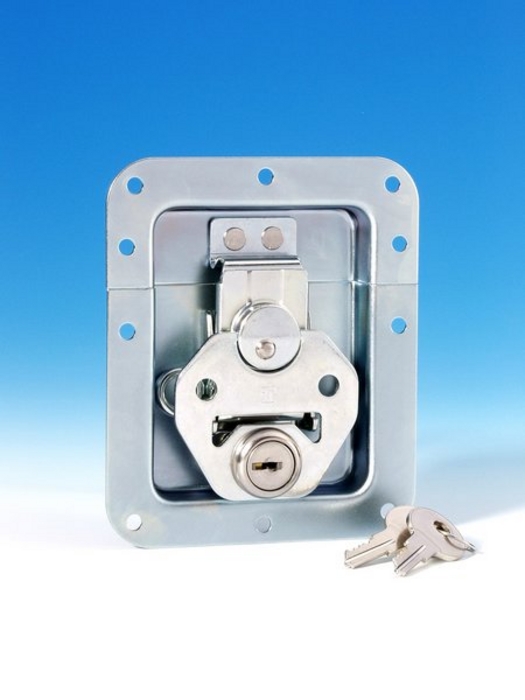 Adam Hall 17290 LS - butterfly latch, medium, 14 mm bass in tray, release with spring, kulcsos zárral