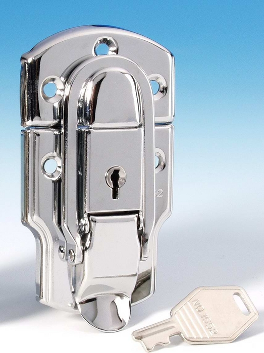 Adam Hall 1912 - draw latch, nagy, chrome-plated, kulccsal lockable