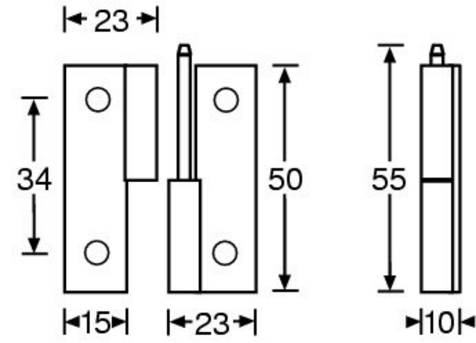 Adam Hall 2270 R - bontható zsanér (jobbos), nagy, horganyzott - 2. kép