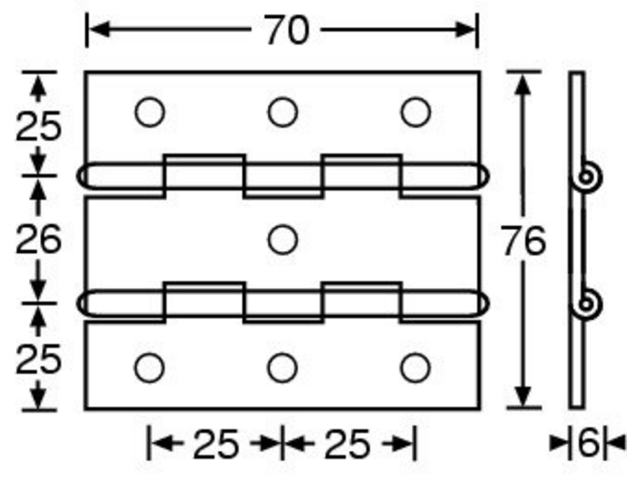 Adam Hall 2600 - dupla zsanér, horganyzott - 2. kép