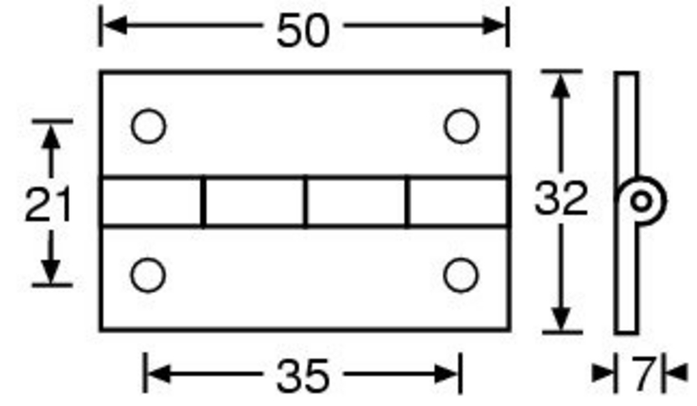 Adam Hall 2601 - zsanér, kicsi, horganyzott, a 6102 profilhoz - 2. kép