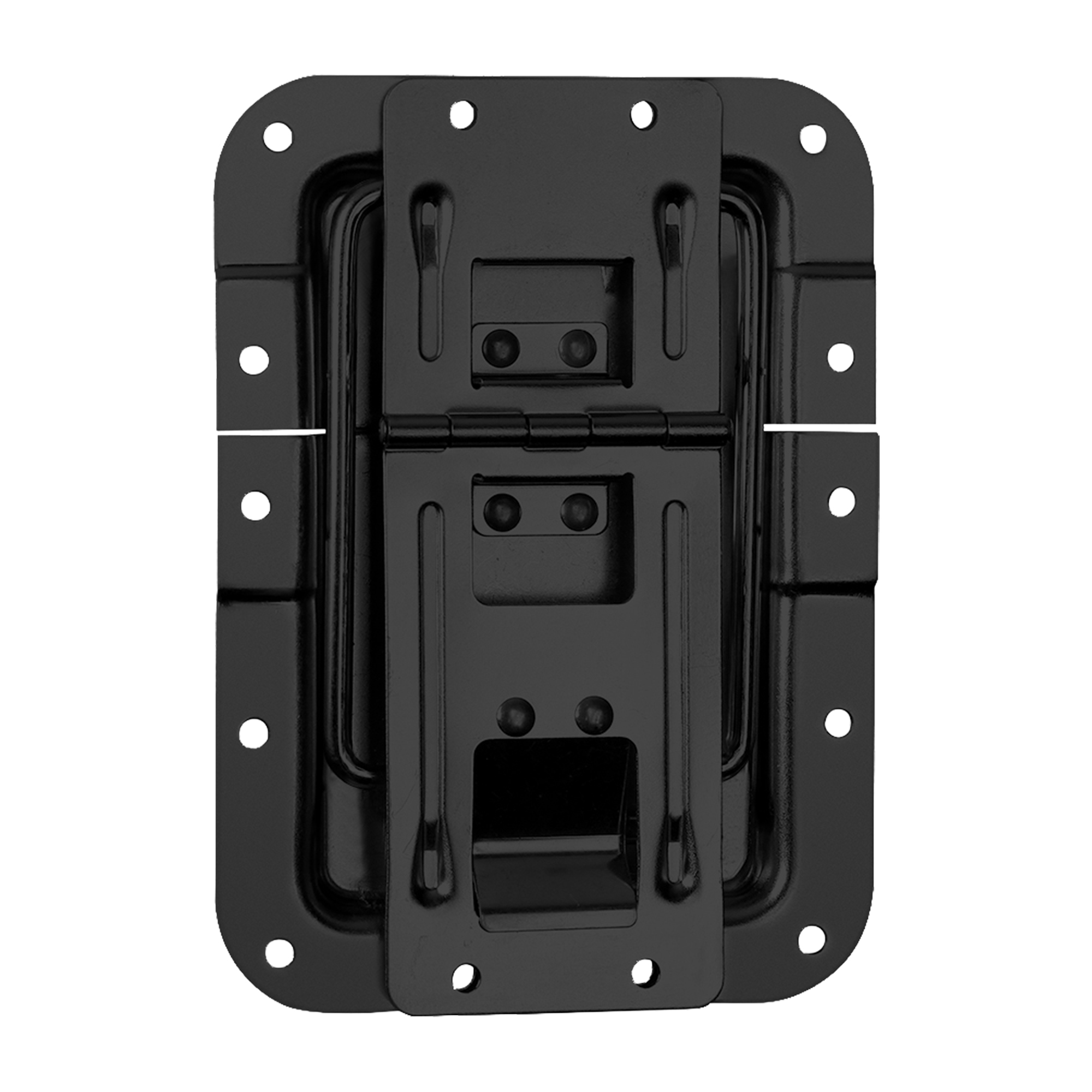 Adam Hall 270837 BLK - kickstand hinge, large, profilhoz fitting, stop funkciós in tray, galvanizált black