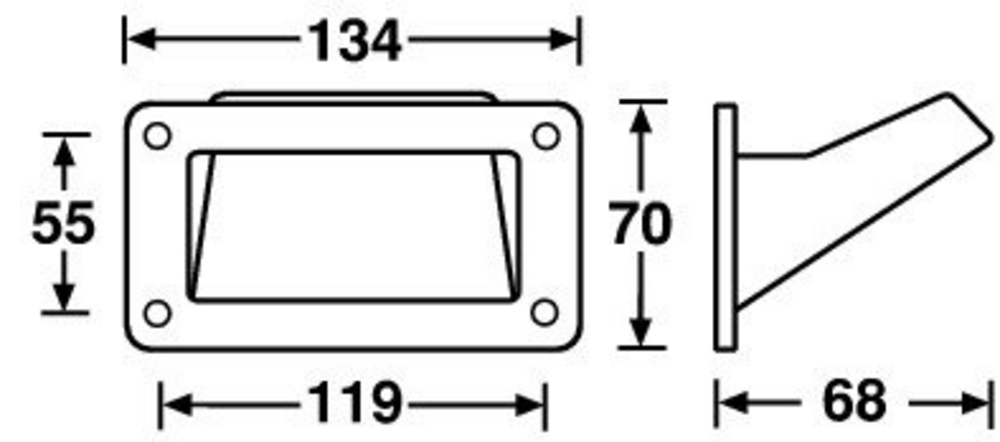 Adam Hall 3401 - hangfal fül műanyag, fekete, 134x69x70 mm - 2. kép