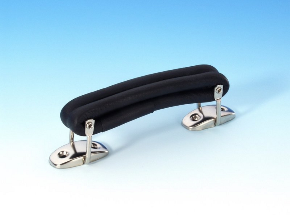 Adam Hall 3415 - case handle black leather, nickel-plated szerelékekkel, 140x45x30 mm