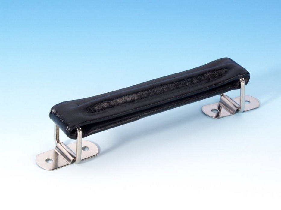 Adam Hall 3417 - case handle black leather, nickel-plated szerelékekkel, 166x47x32 mm