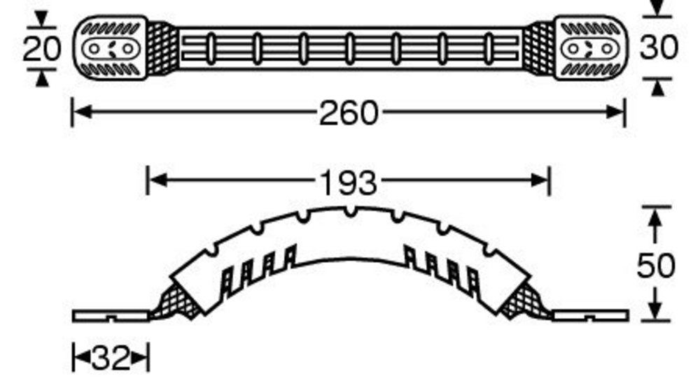 Adam Hall 3429 - táskafül fekete, gumírozott textil, 260x28 mm - 2. kép