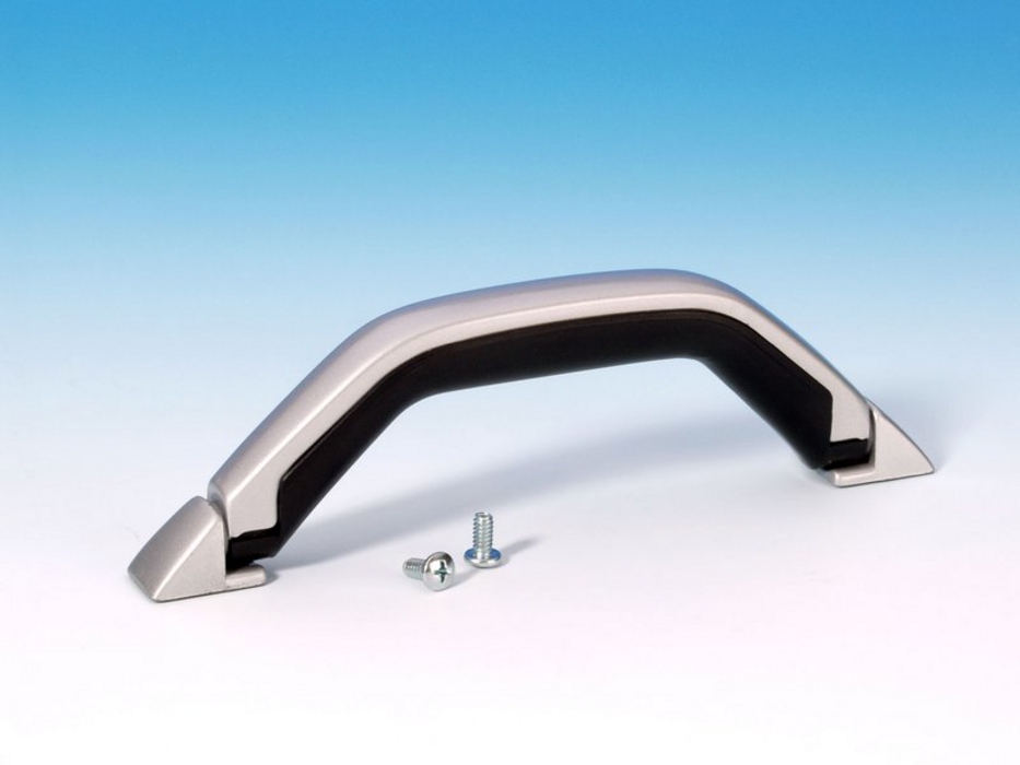 Adam Hall 34331 - case handle metal, black plastic insert, öntvény szerelékek, 198x23x64 mm, screws mellékelve