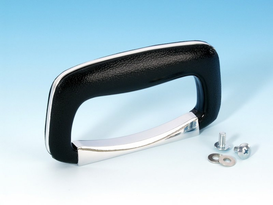 Adam Hall 3438 - case handle black plastic, chrome-plated betéttel, 135x15x74 mm