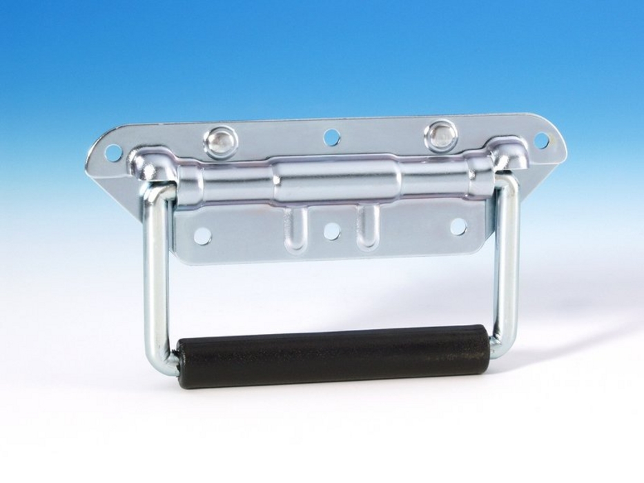 Adam Hall 34482 - flight case handle / ear galvanized, spring-loaded, tray without, 155x82 mm