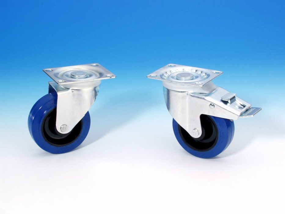 Adam Hall 37024 - lockable castor Guitel, blue, lockable, diameter 100 mm, 350 kg/4 castor