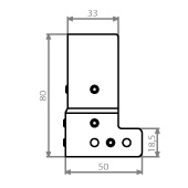 Adam Hall 40405 - merevítő cinkezett, profilozott, 50x80 mm - 2. kép