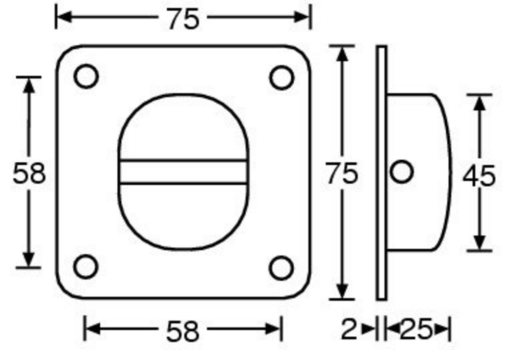 Adam Hall 5710 - függesztő fix, 75x75x25 mm, fekete - 2. kép