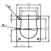 Adam Hall 58012 - függesztő szem ellendarab az 5801-hez - 2. kép
