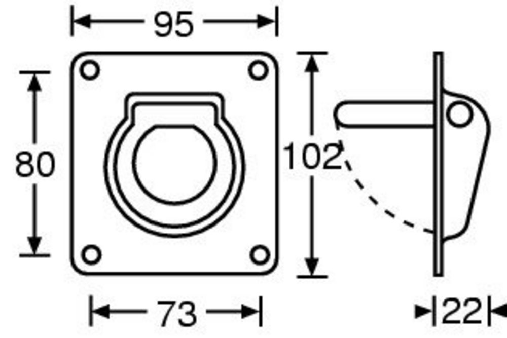 Adam Hall 5801 BLK - függesztő szem, rugós, fekete - 2. kép