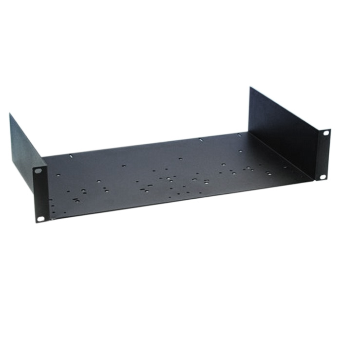 Adam Hall 8755 - 19"-os rack tálca 2 U/250 mm, készülék rögzítő furatokkal, fekete