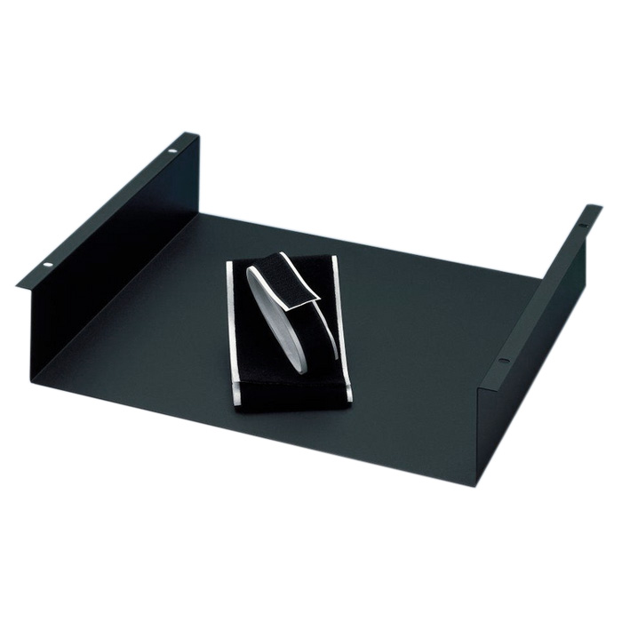 Adam Hall 8756 - 19" rack tray vízszintes DIN rail mountable, 2 U/380 mm, black
