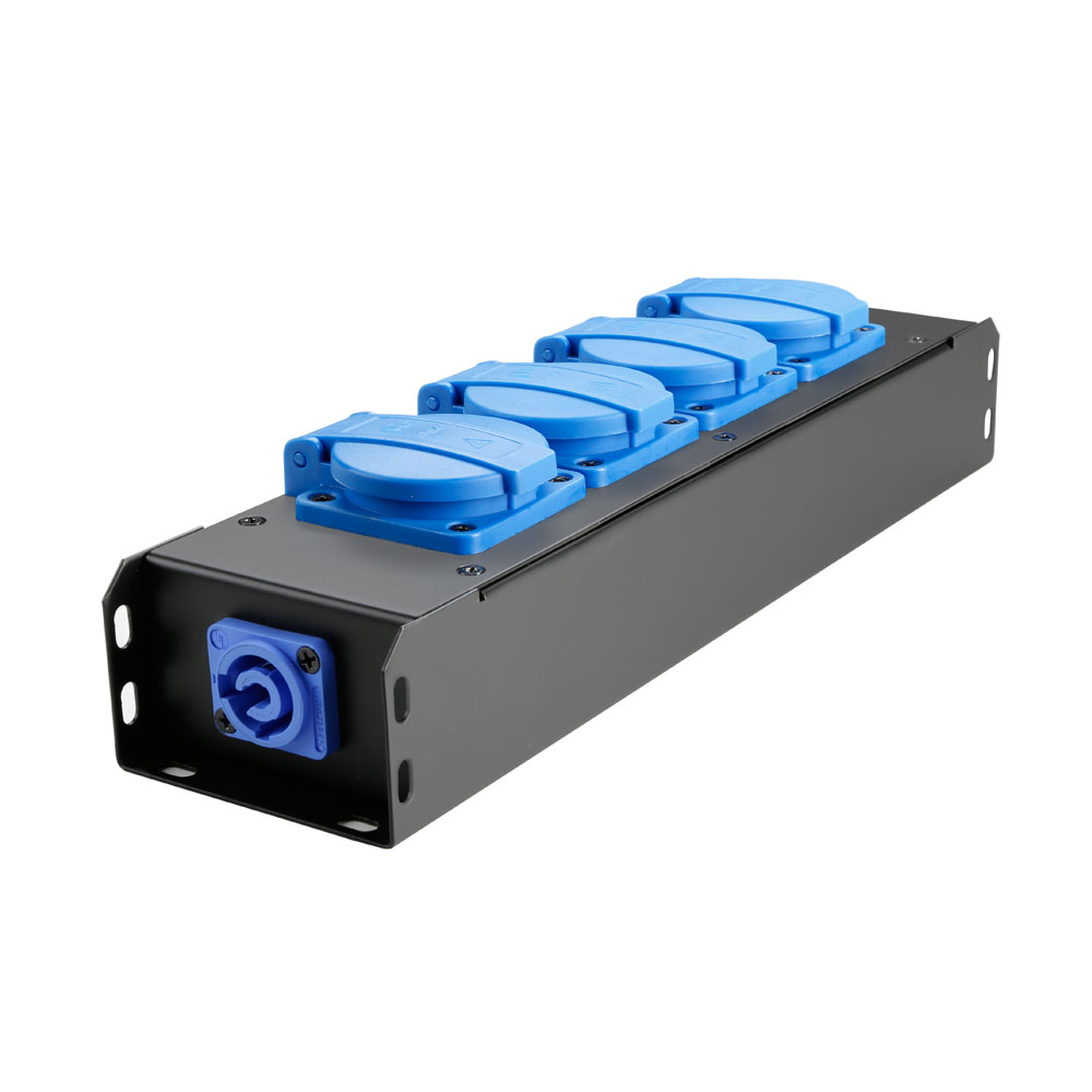 Adam Hall Cables PRO PORT 4 - power distributor mobile alkalmazáshoz 4 x IP54 earthed / Schuko socket (16A/250V), black