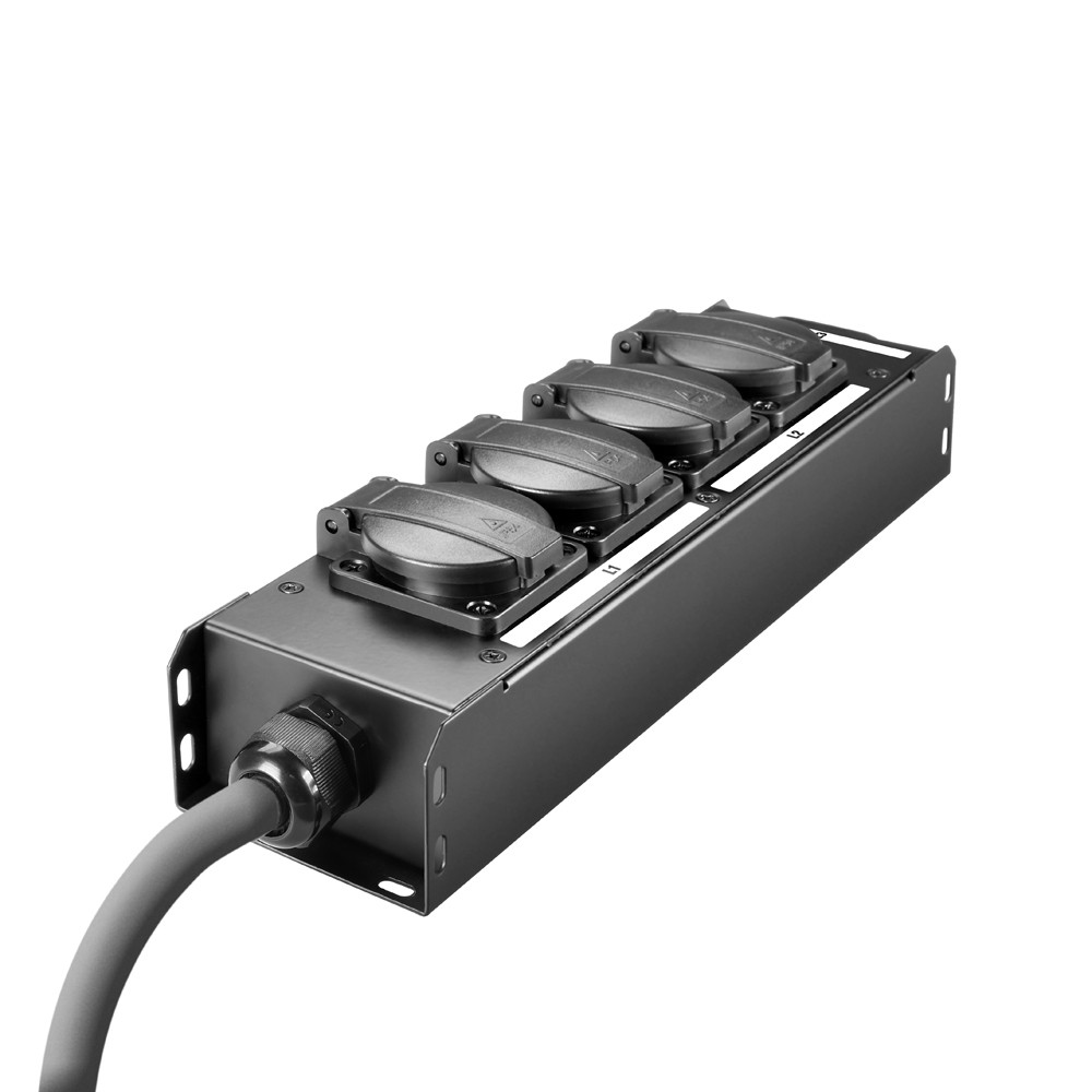 Adam Hall Cables PRO PORT 4 CEE – mobile power distributor, 4× earthed / Schuko socket, CEE 16 A, TRUE1
