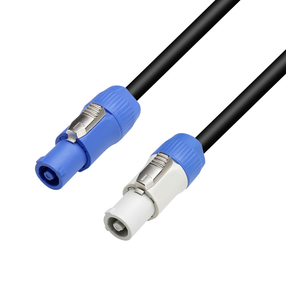 Adam Hall Cables 3 STAR PCON L 0300 - power cable - 3x1,5 mm black rubber cable - PowerTwist male/female, 250 V/16 A - 3 m