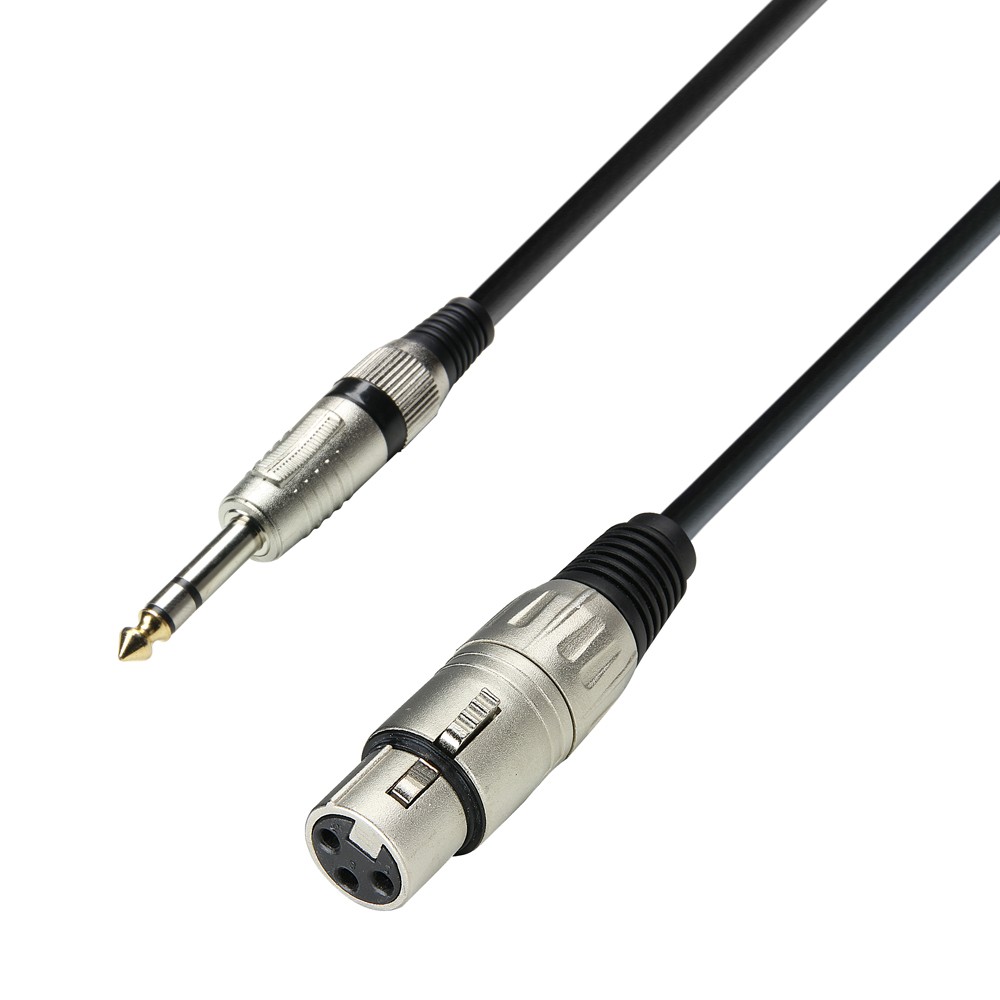 Adam Hall Cables 3 STAR BFV 1000 - balanced signal cable | Adam Hall XLR female x Jack TRS | 10 m