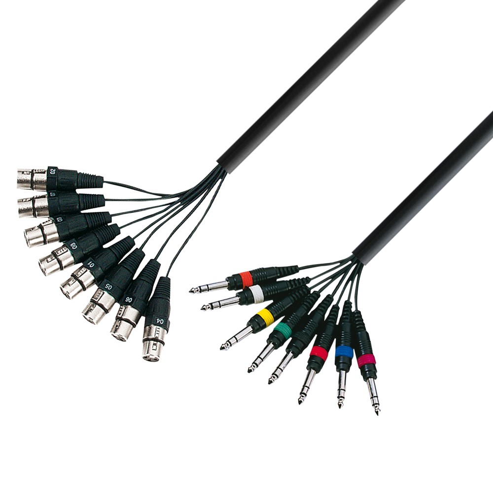 Adam Hall Cables 3 STAR LOOM 8 FV 0300 - Studio Loom cable | Adam Hall 8 XLR female x 8 Jack TRS | 3 m