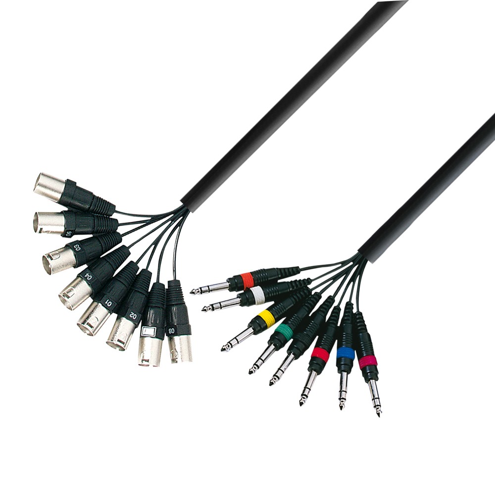 Adam Hall Cables 3 STAR LOOM 8 MV 0500 - Studio Loom cable | Adam Hall 8 XLR male x 8 Jack TRS | 5 m