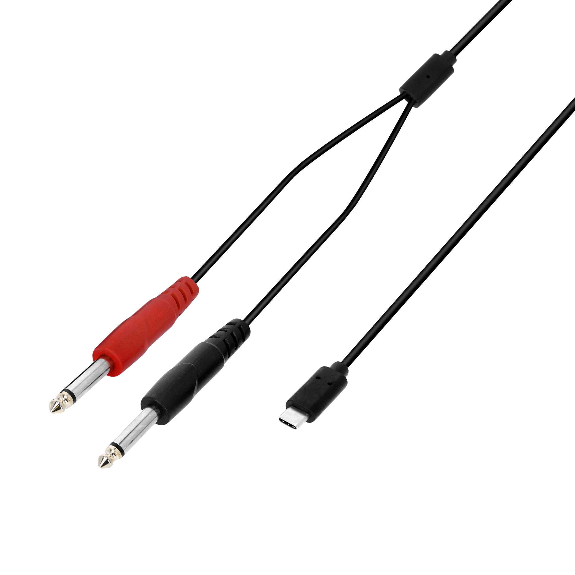 Adam Hall Cables 3 STAR Y PP USB-C 0300 - Y cable | USB-C / 2 x jack TS | 3 m