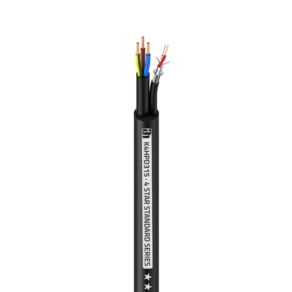 Adam Hall Cables 4 STAR HYBRID POWER DMX 315 - hybrid cable | Power &DMX | 3x1,5 mm² & 2x0,22 mm²| 100 m