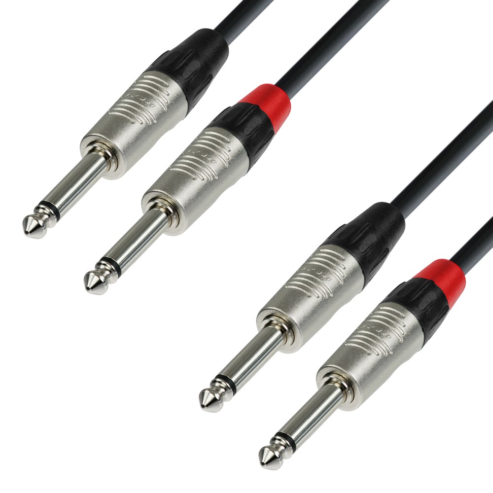 Adam Hall Cables 4 STAR TPP 0600 - dual (TWIN) cable | Rean 2 Jack TS x 2 Jack TS | 6 m