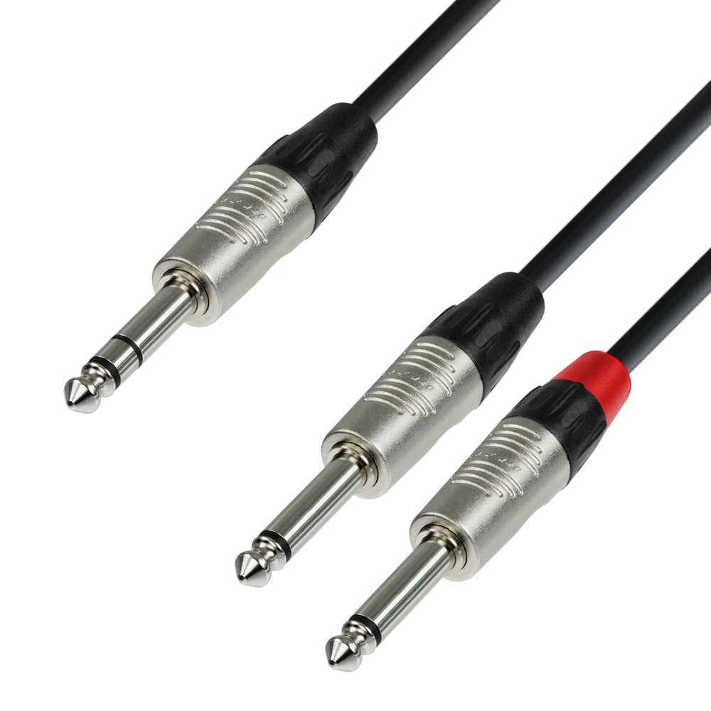 Adam Hall Cables 4 STAR YVPP 0600 - Y cable | Rean 2 Jack TS x Jack TRS | 6 m