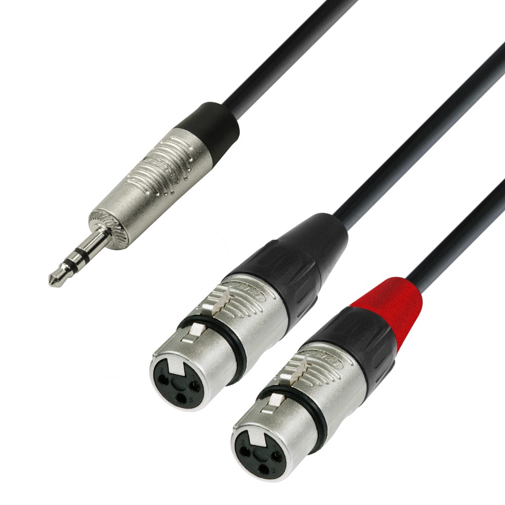 Adam Hall Cables 4 STAR YWFF 0300 - Y cable | Rean 2 XLR female x mini jack TRS | 3 m