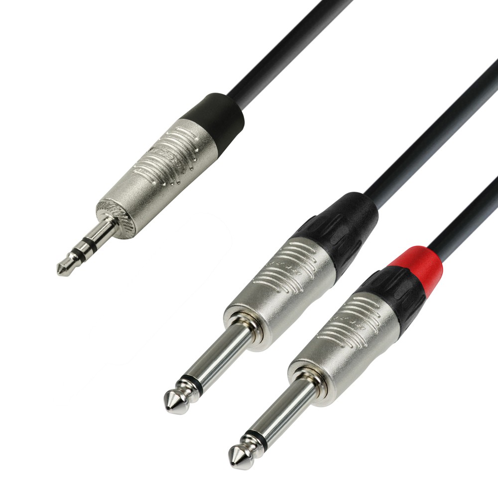 Adam Hall Cables 4 STAR YWPP 0600 - Y cable | Rean 2 Jack TS x mini jack TRS | 6 m