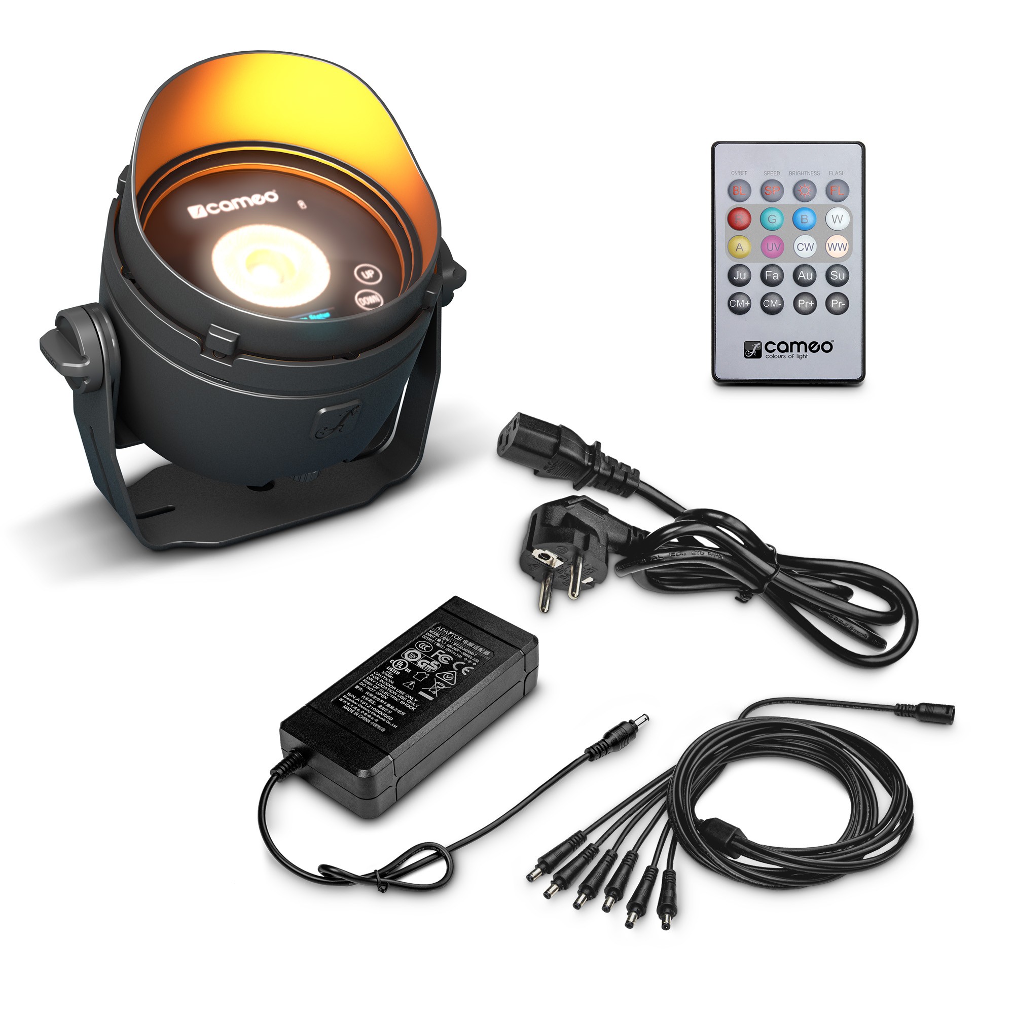 Cameo DROP B1 SET1 - kit CL-DROPB1 light fixture tápegységgel and with accessories, black housing