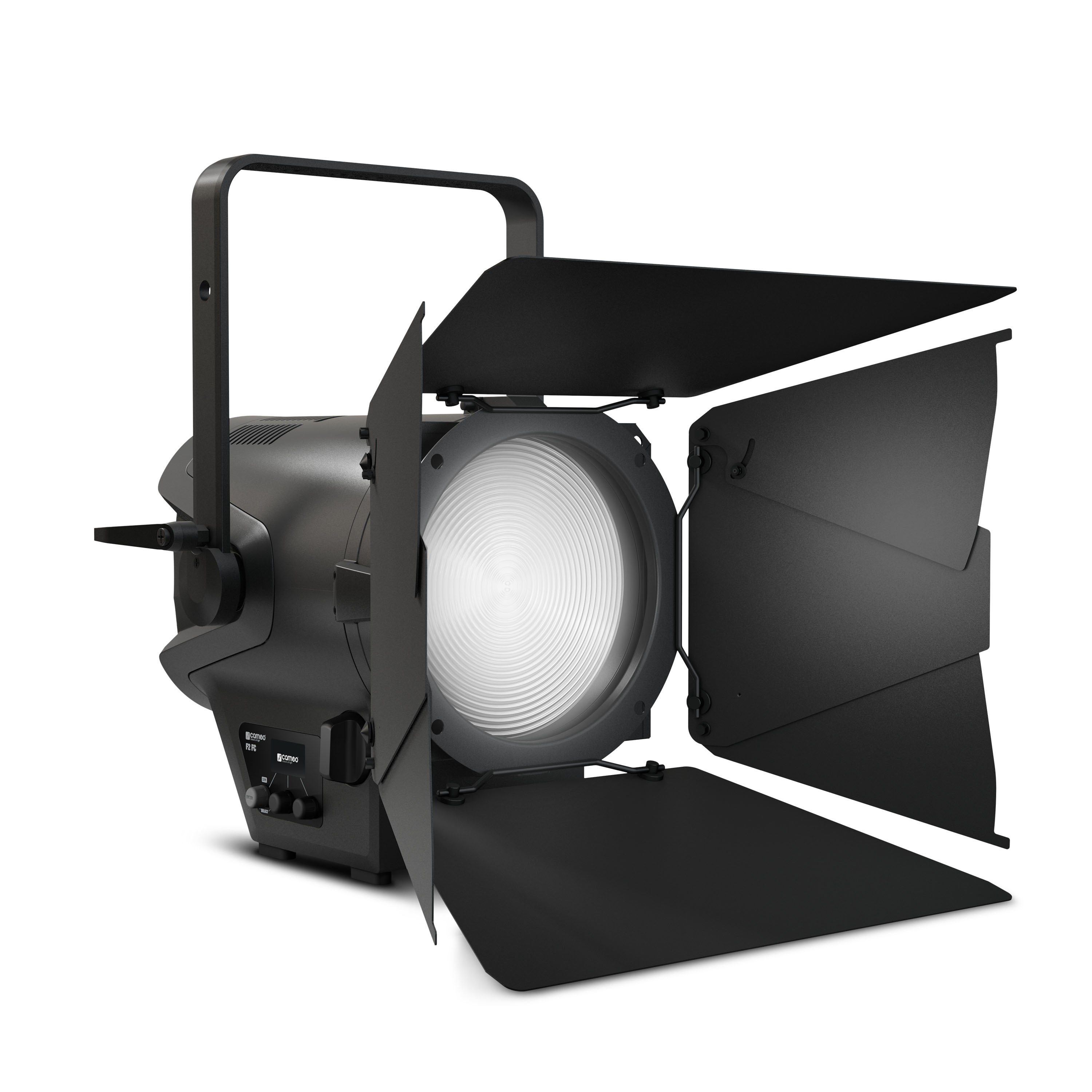 Cameo F2 FC - theatre spotlight Fresnel lencsével RGBW LED, szabályozható színhőmérséklet, zoom, black housing