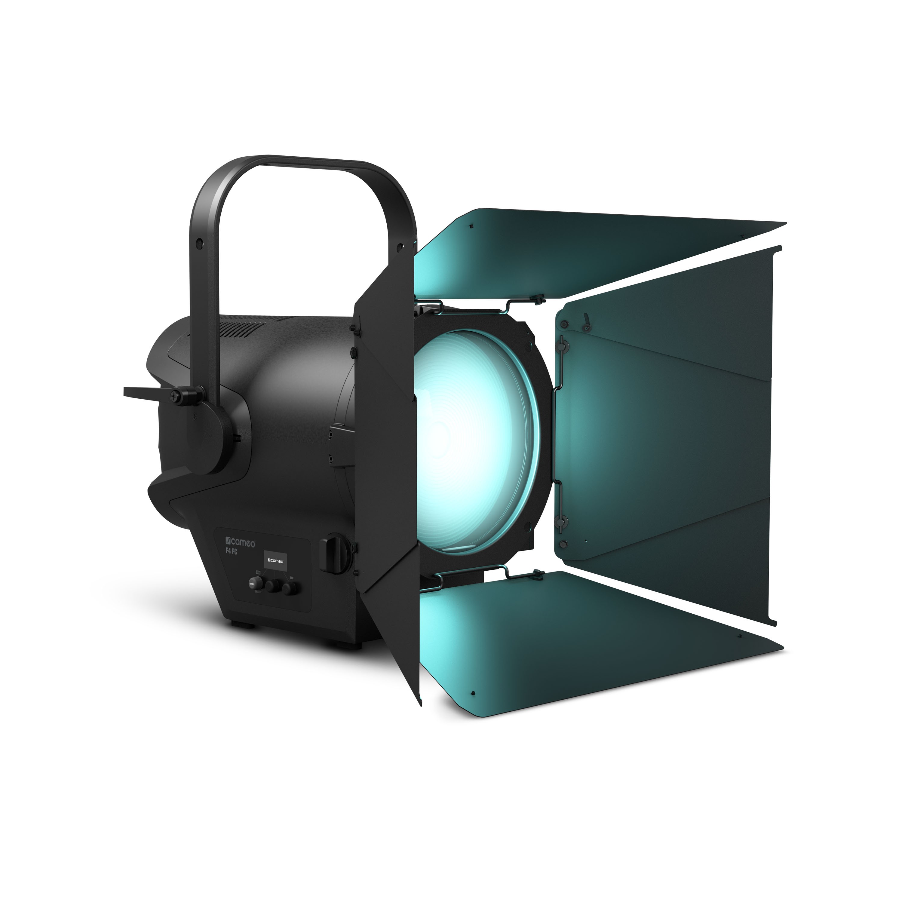 Cameo F4 FC - theatre spotlight Fresnel lencsével nappali fényű LED, zoom, black housing