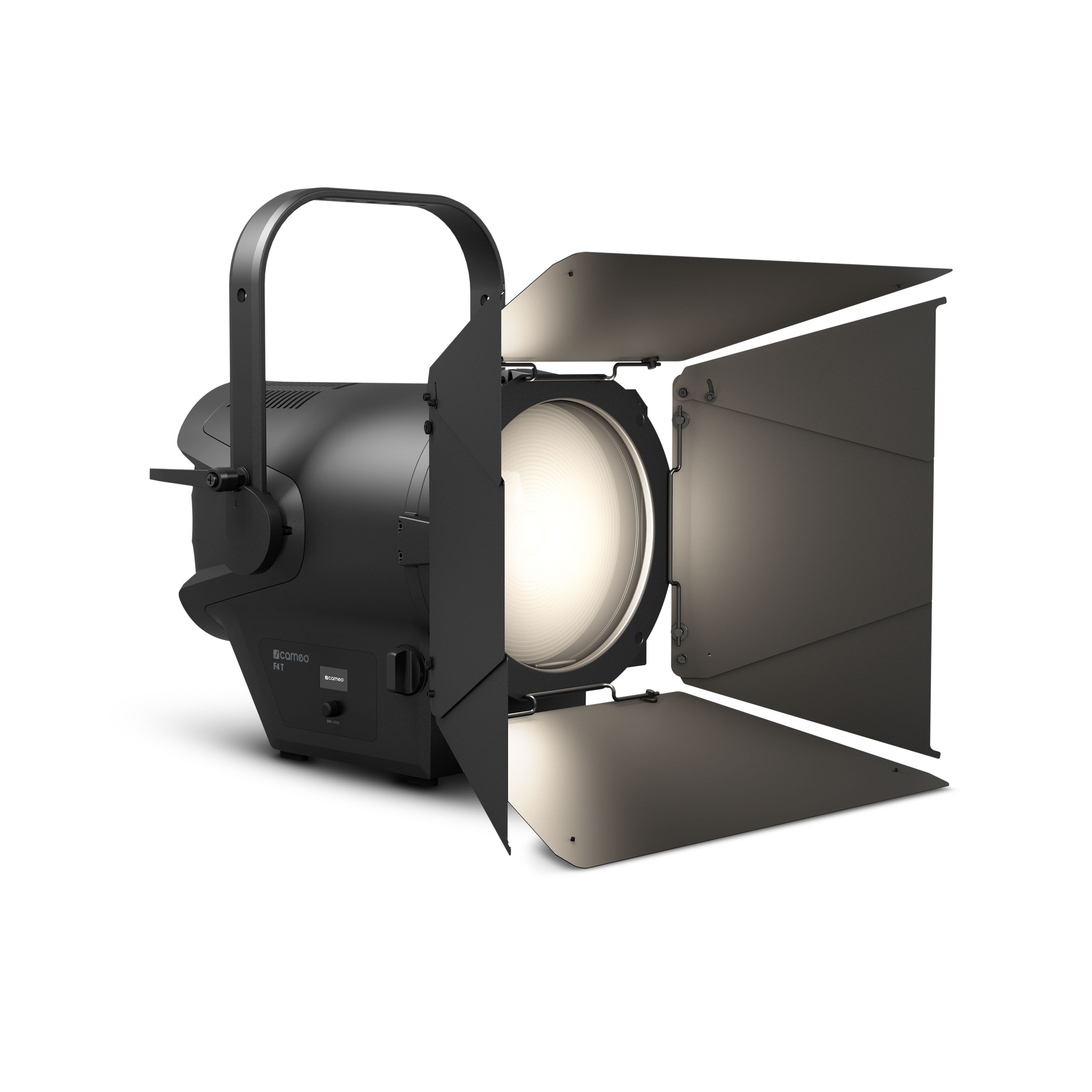 Cameo F4 T - theatre spotlight Fresnel lencsével Tungsten (volfrám) fényű LED, zoom, black housing