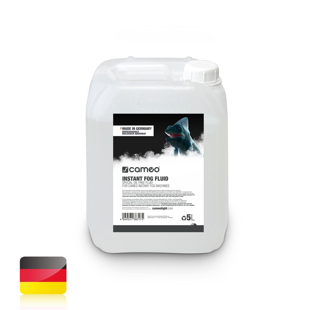 Cameo INSTANT FOG FLUID 5 L - füstgépekbe való folyadék nagyon sűrű füsthöz, közepes szétoszlási idővel, 5 liter