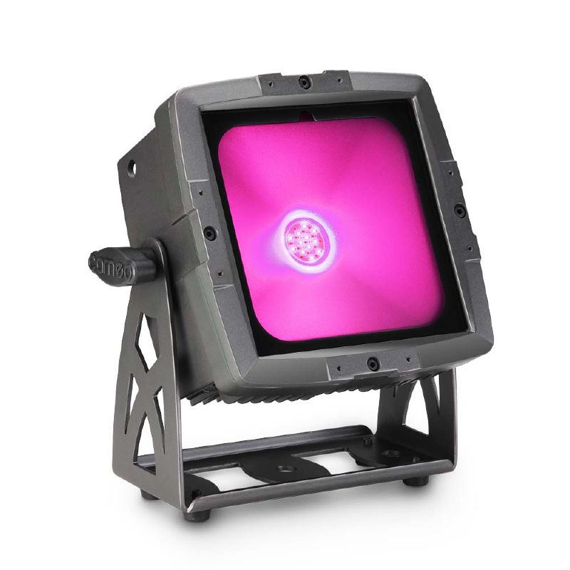 Cameo FLAT PRO FLOOD IP65 TRI - kültéri, 60 wattos háromszínű COB LED-es reflektor, lapos fekete házban