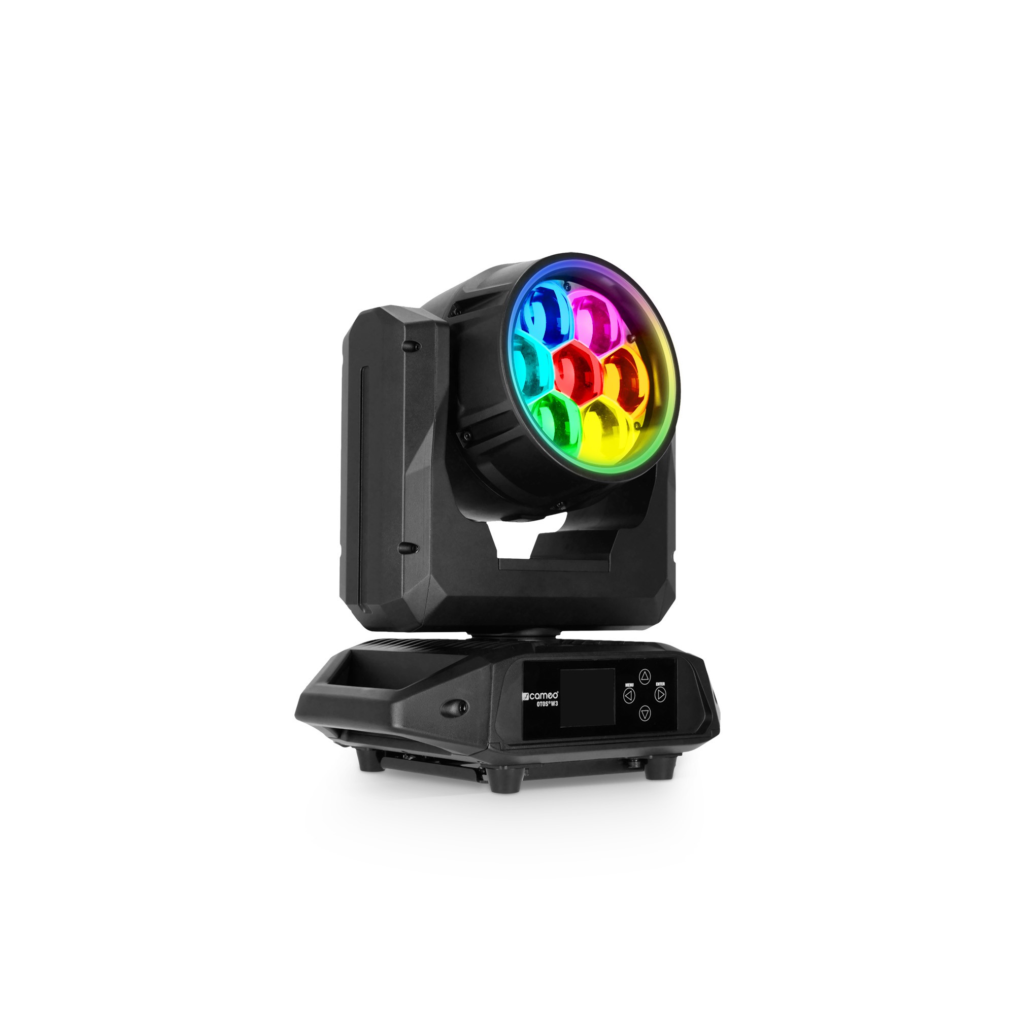Cameo OTOS® W3 - mozgófejes wash light, 7x50 W RGBL LED, IP65 védettséggel