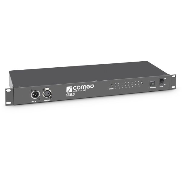 Cameo SB 8.3 - DMX splitter/amplifier 8-channel, 3-pin XLR with connectors