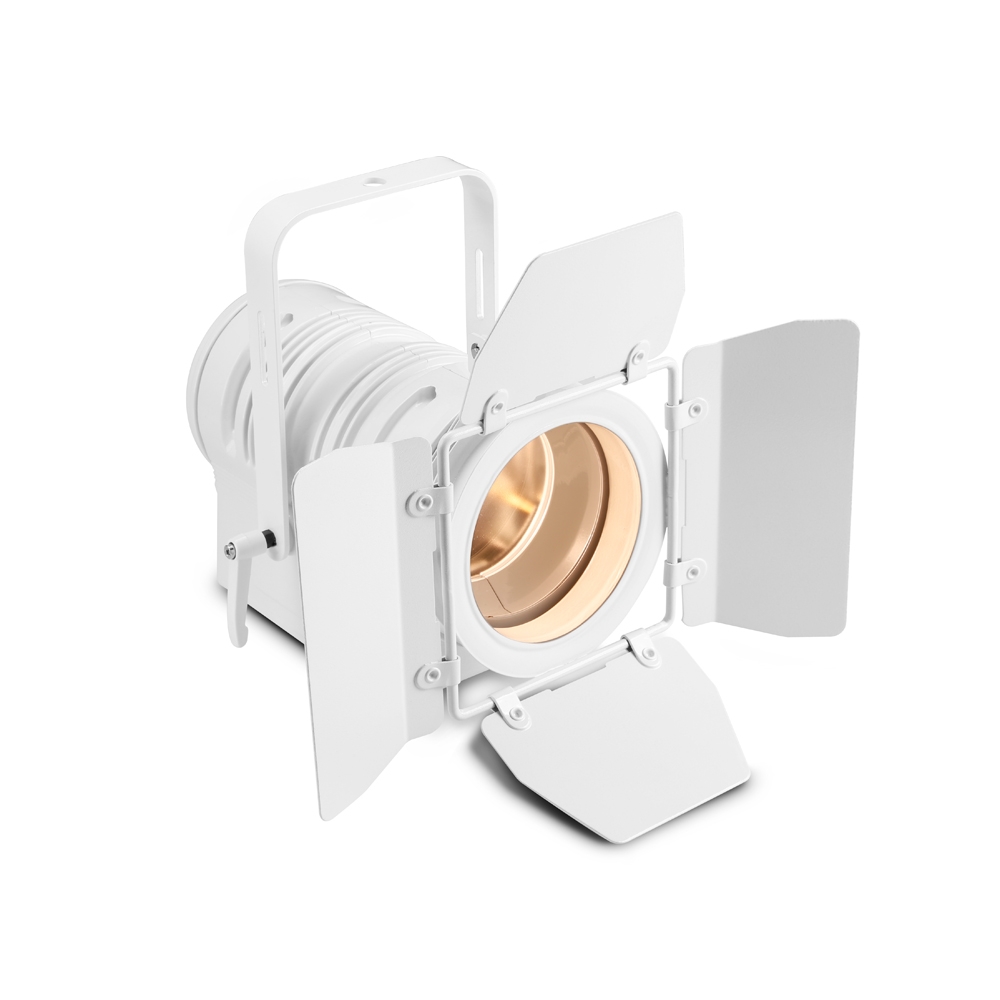 Cameo TS 40 WW WH - színházi spotlámpa PC lencsével 40 W-os melegfehér LED-del, kézi zoommal, fehér házban