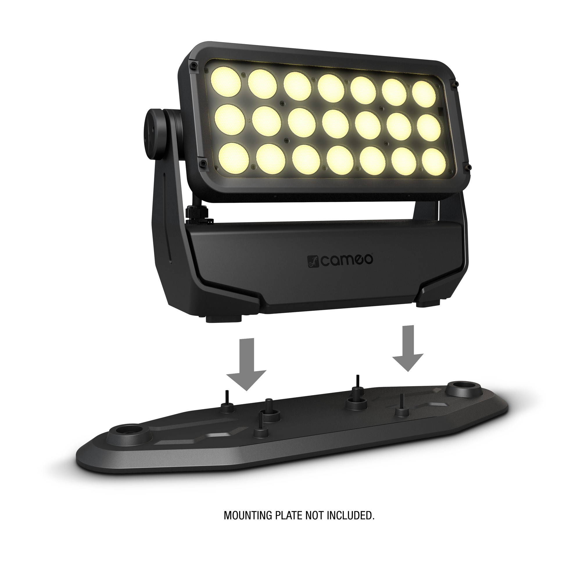 Cameo ZENIT® W300i Rögzítőlemez - szerelőlemez a ZW300i lámpákhoz, fekete - 2. kép