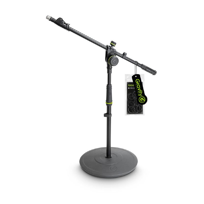 Gravity MS 2222 B - microphone stand, low, kör talppal, 2 ponton adjustable dual with boom arm, black