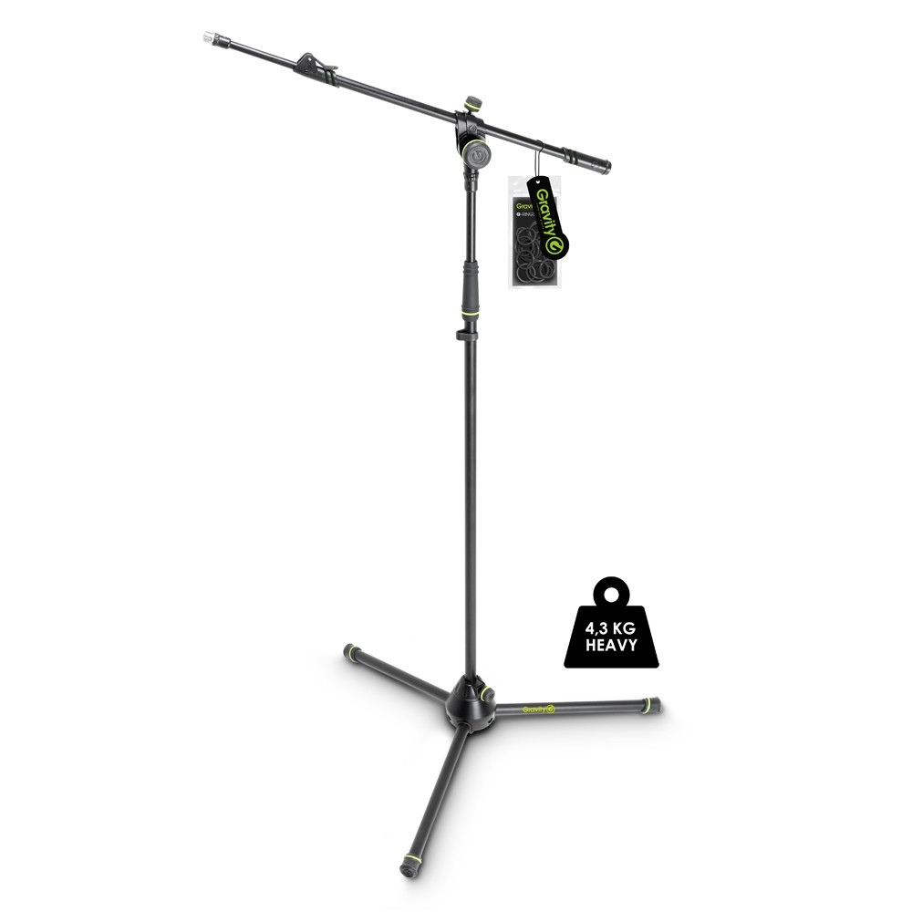 Gravity MS 4322 HDB - microphone stand megerősített version, 2 ponton adjustable dual with boom arm, black