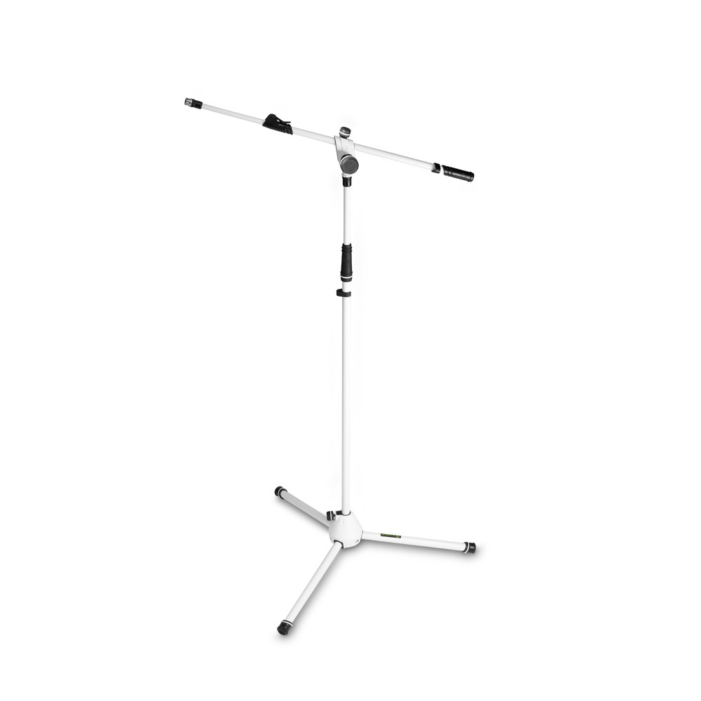 Gravity MS 4322 W - microphone stand, 2 ponton adjustable dual with boom arm, white