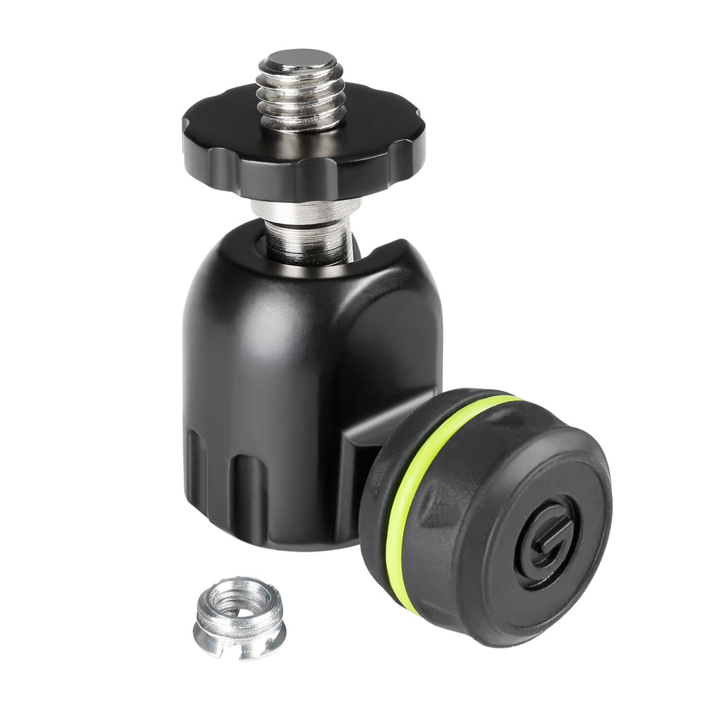 Gravity MS QT 1 B - gömbcsukló, microphone adapter 3/8”(1/4”) female and 3/8” male menettel