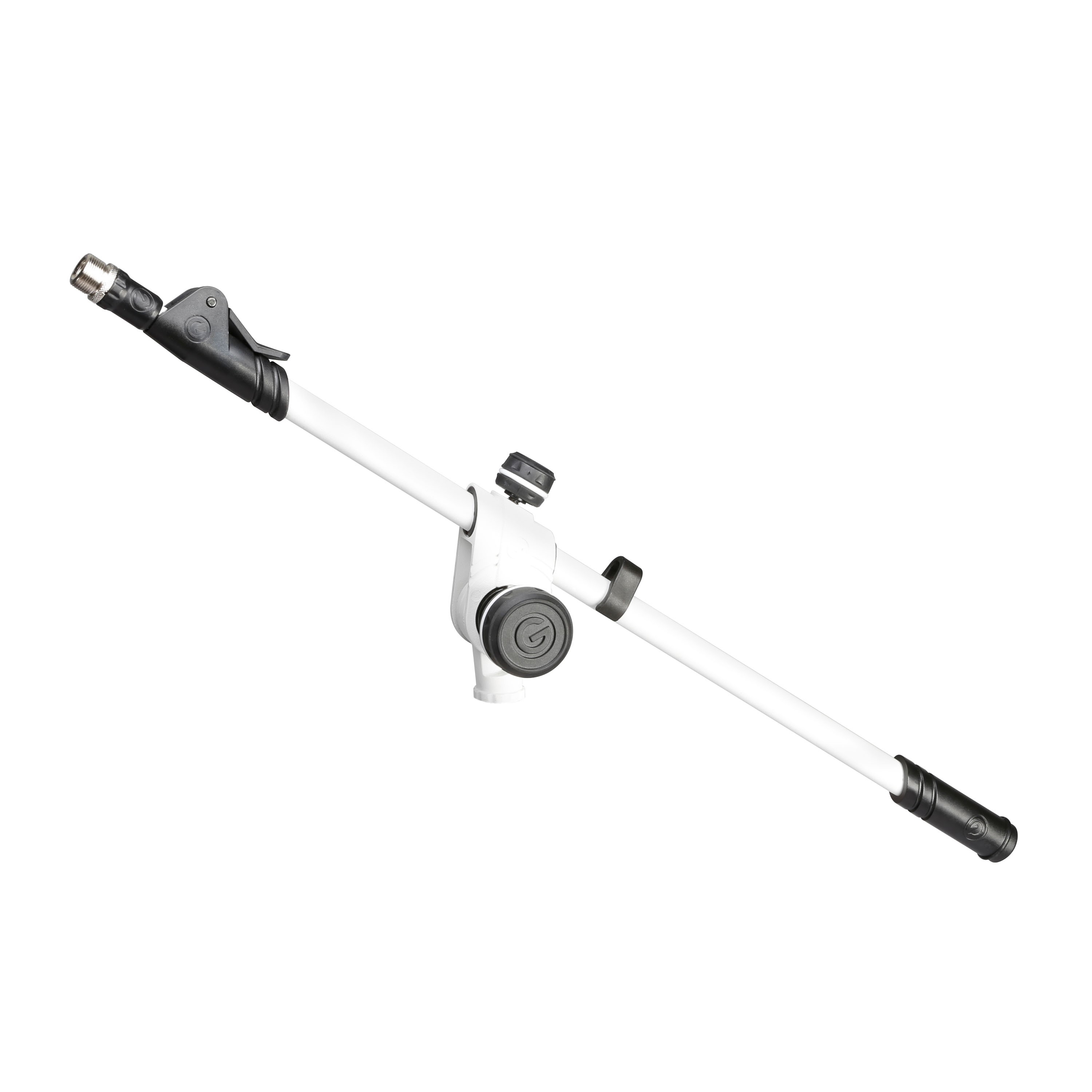 Gravity MS W 22 - boom arm , 2 ponton adjustable dual microphone boom arm, white
