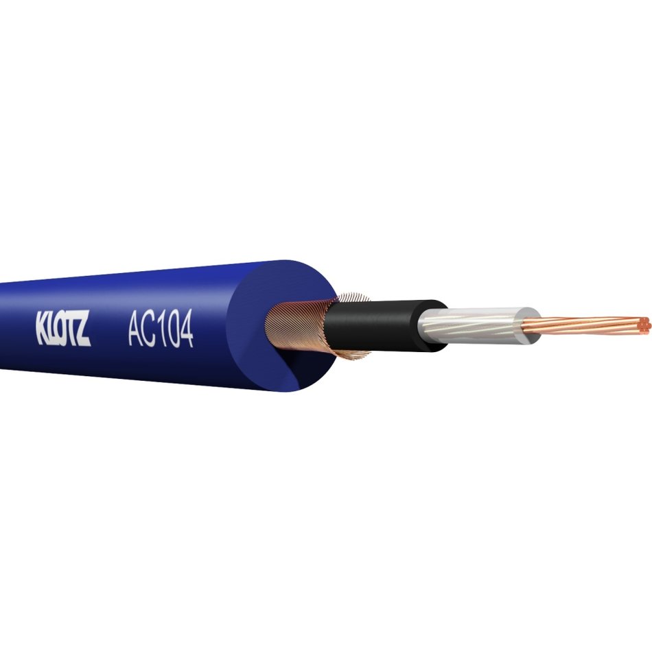 Klotz AC104BL.100 - pedal- and signal cable, 115 pF/m, blue, 100 m